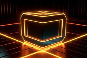 Sleek Modern Geometric Glowing Shapes Outline Background photo