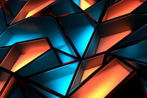 Sleek Modern Geometric Glowing Shapes Outline Background Generative AI photo