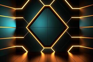 Sleek Modern Geometric Glowing Shapes Outline Background photo