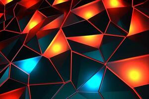 Sleek Modern Geometric Glowing Shapes Outline Background Generative AI photo