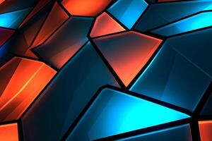 Sleek Modern Geometric Glowing Shapes Outline Background Generative AI photo