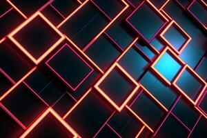 Sleek Modern Geometric Glowing Shapes Outline Background Generative AI photo