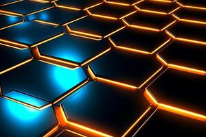 Sleek Modern Geometric Glowing Shapes Outline Background photo