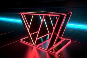 Sleek Modern Geometric Glowing Shapes Outline Background photo