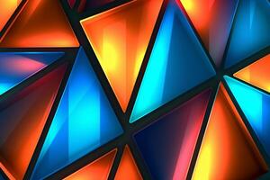 Sleek Modern Geometric Glowing Shapes Outline Background Generative AI photo