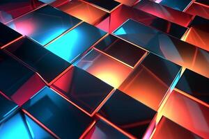 Sleek Modern Geometric Glowing Shapes Outline Background Generative AI photo