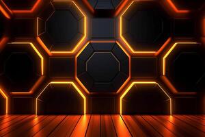 Sleek Modern Geometric Glowing Shapes Outline Background photo