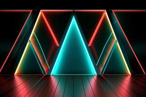 Sleek Modern Geometric Glowing Shapes Outline Background photo