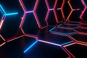 Sleek Modern Geometric Glowing Shapes Outline Background photo