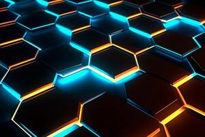 Sleek Modern Geometric Glowing Shapes Outline Background photo