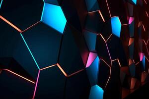 Sleek Modern Geometric Glowing Shapes Outline Background photo