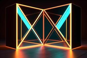 Sleek Modern Geometric Glowing Shapes Outline Background photo