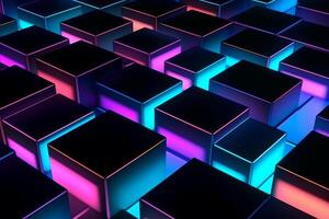 Sleek Modern Geometric Glowing Shapes Outline Background Generative AI photo