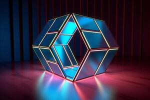 Sleek Modern Geometric Glowing Shapes Outline Background photo