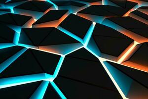 Sleek Modern Geometric Glowing Shapes Outline Background Generative AI photo