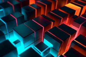 Sleek Modern Geometric Glowing Shapes Outline Background photo