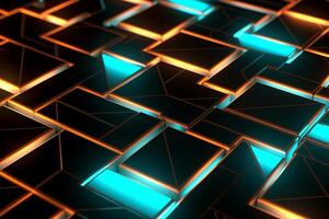 Sleek Modern Geometric Glowing Shapes Outline Background Generative AI photo