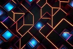 Sleek Modern Geometric Glowing Shapes Outline Background photo