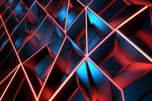 Sleek Modern Geometric Glowing Shapes Outline Background Generative AI photo