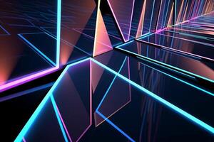 Sleek Modern Geometric Glowing Shapes Outline Background photo