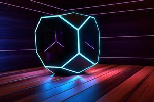 Sleek Modern Geometric Glowing Shapes Outline Background photo