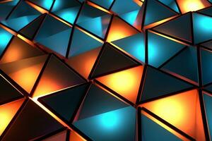 Sleek Modern Geometric Glowing Shapes Outline Background Generative AI photo