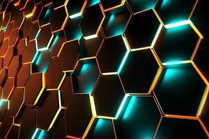 Sleek Modern Geometric Glowing Shapes Outline Background photo