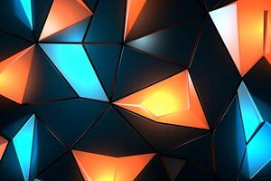 Sleek Modern Geometric Glowing Shapes Outline Background Generative AI photo