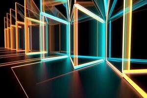 Sleek Modern Geometric Glowing Shapes Outline Background photo