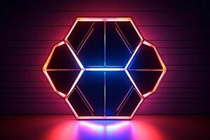 Sleek Modern Geometric Glowing Shapes Outline Background photo
