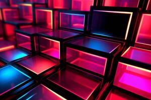 Sleek Modern Geometric Glowing Shapes Outline Background photo