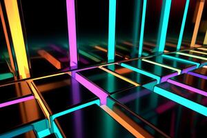 Sleek Modern Geometric Glowing Shapes Outline Background photo