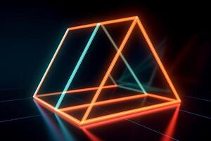 Sleek Modern Geometric Glowing Shapes Outline Background Generative AI photo