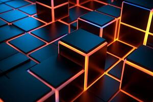 Sleek Modern Geometric Glowing Shapes Outline Background photo