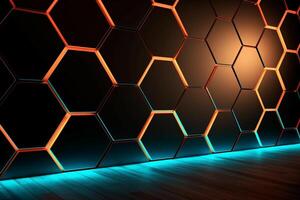 Sleek Modern Geometric Glowing Shapes Outline Background photo