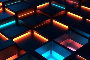 Sleek Modern Geometric Glowing Shapes Outline Background photo
