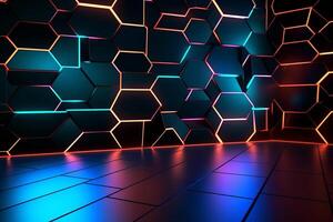 Sleek Modern Geometric Glowing Shapes Outline Background photo