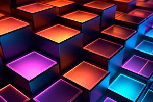 Sleek Modern Geometric Glowing Shapes Outline Background photo