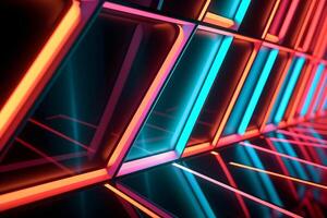 Sleek Modern Geometric Glowing Shapes Outline Background photo