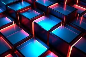 Sleek Modern Geometric Glowing Shapes Outline Background photo
