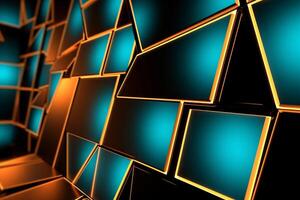 Sleek Modern Geometric Glowing Shapes Outline Background Generative AI photo