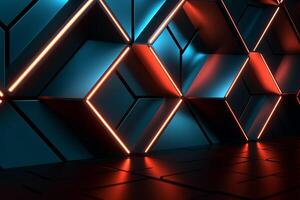 Sleek Modern Geometric Glowing Shapes Outline Background photo