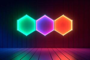 Sleek Modern Geometric Glowing Shapes Outline Background photo
