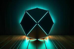 Sleek Modern Geometric Glowing Shapes Outline Background Generative AI photo