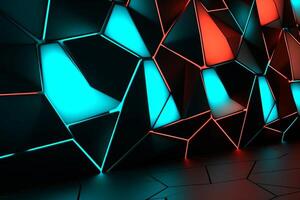 Sleek Modern Geometric Glowing Shapes Outline Background photo