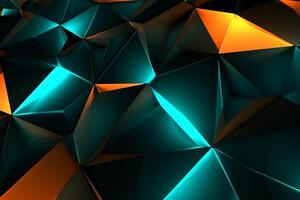 Sleek Modern Geometric Glowing Shapes Outline Background Generative AI photo