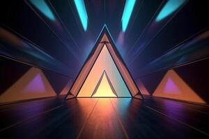 Sleek Modern Geometric Glowing Shapes Outline Background Generative AI photo