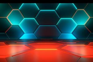 Sleek Modern Geometric Glowing Shapes Outline Background photo