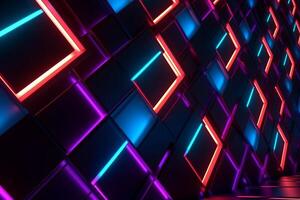 Sleek Modern Geometric Glowing Shapes Outline Background Generative AI photo