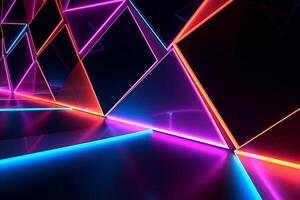 Sleek Modern Geometric Glowing Shapes Outline Background photo